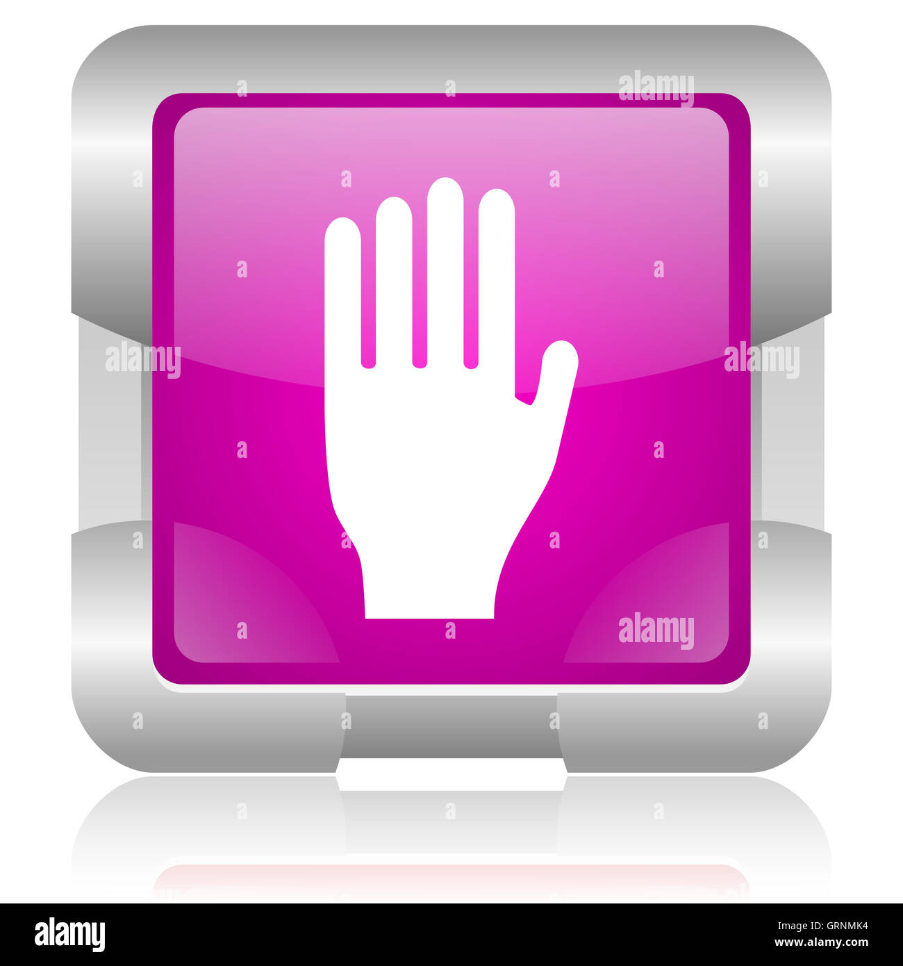 stop pink square web glossy icon Stock Photo - Alamy