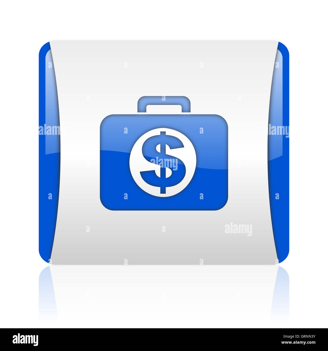financial blue square web glossy icon Stock Photo - Alamy