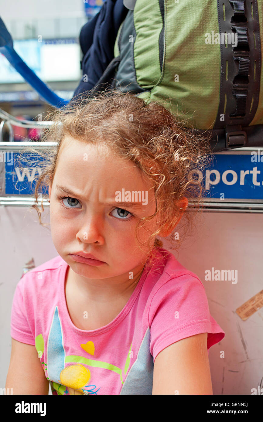 Frowning young girl Stock Photo