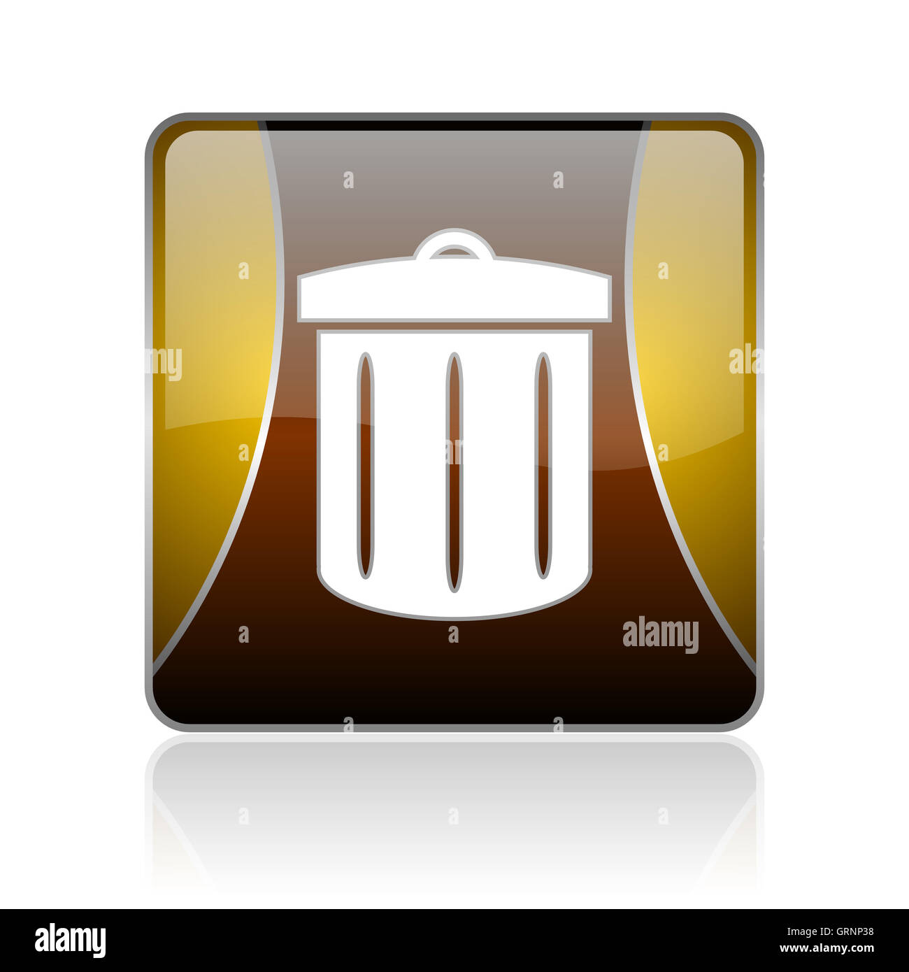 recycle golden square web glossy icon Stock Photo - Alamy