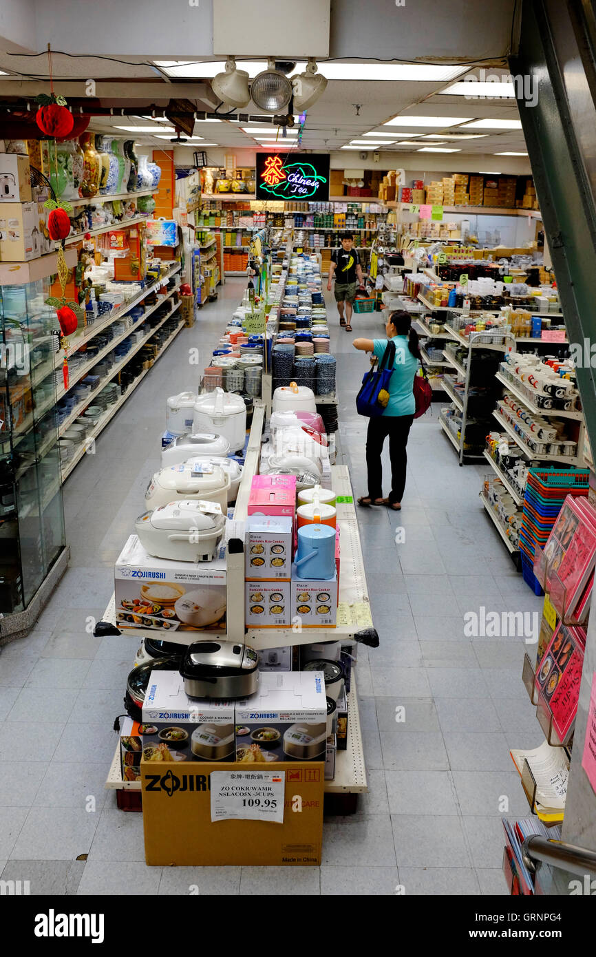 Interior view of New Kam Man store one of the biggest Chinese grocery