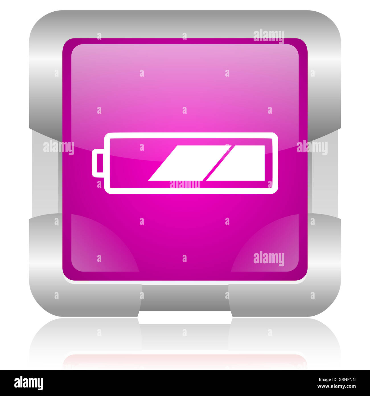 battery pink square web glossy icon Stock Photo - Alamy