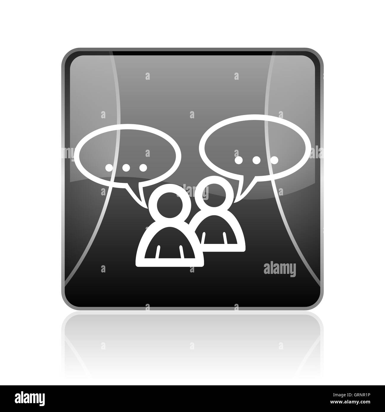 forum black square web glossy icon Stock Photo - Alamy