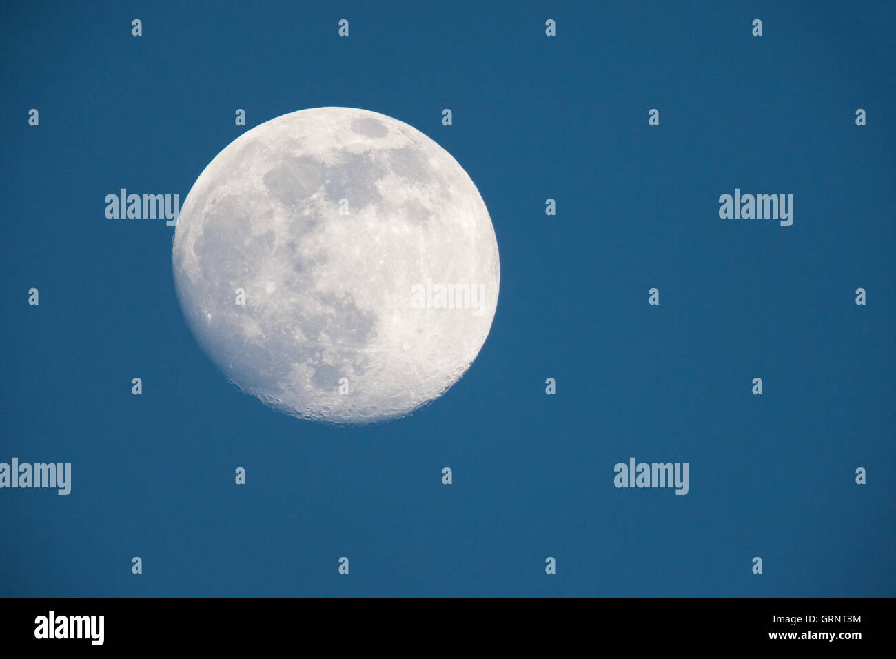 The Moon in the Blue Sky at Nannaj Solapur Stock Photo