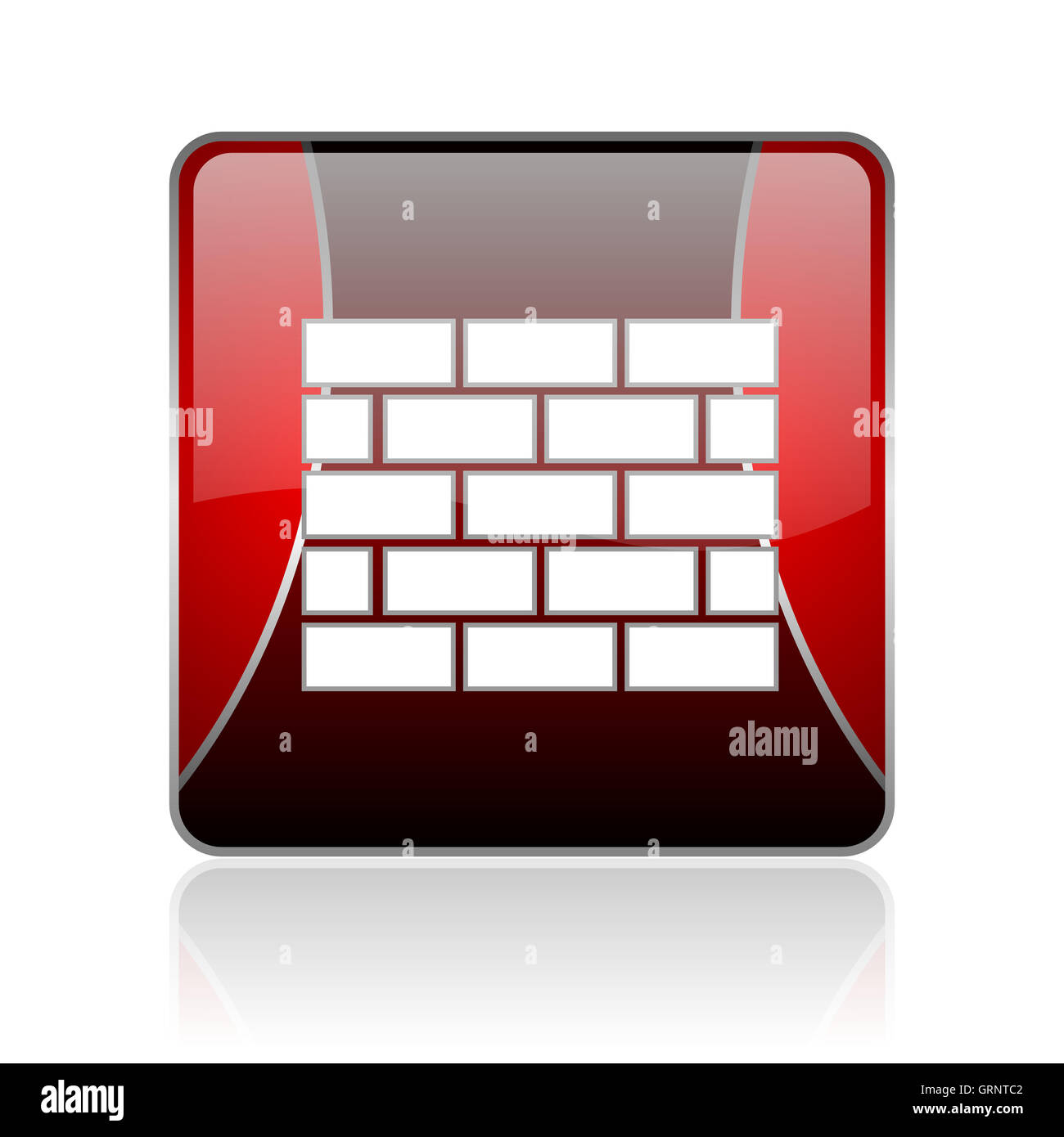 Firewall Red Square Web Glossy Icon Stock Photo Alamy