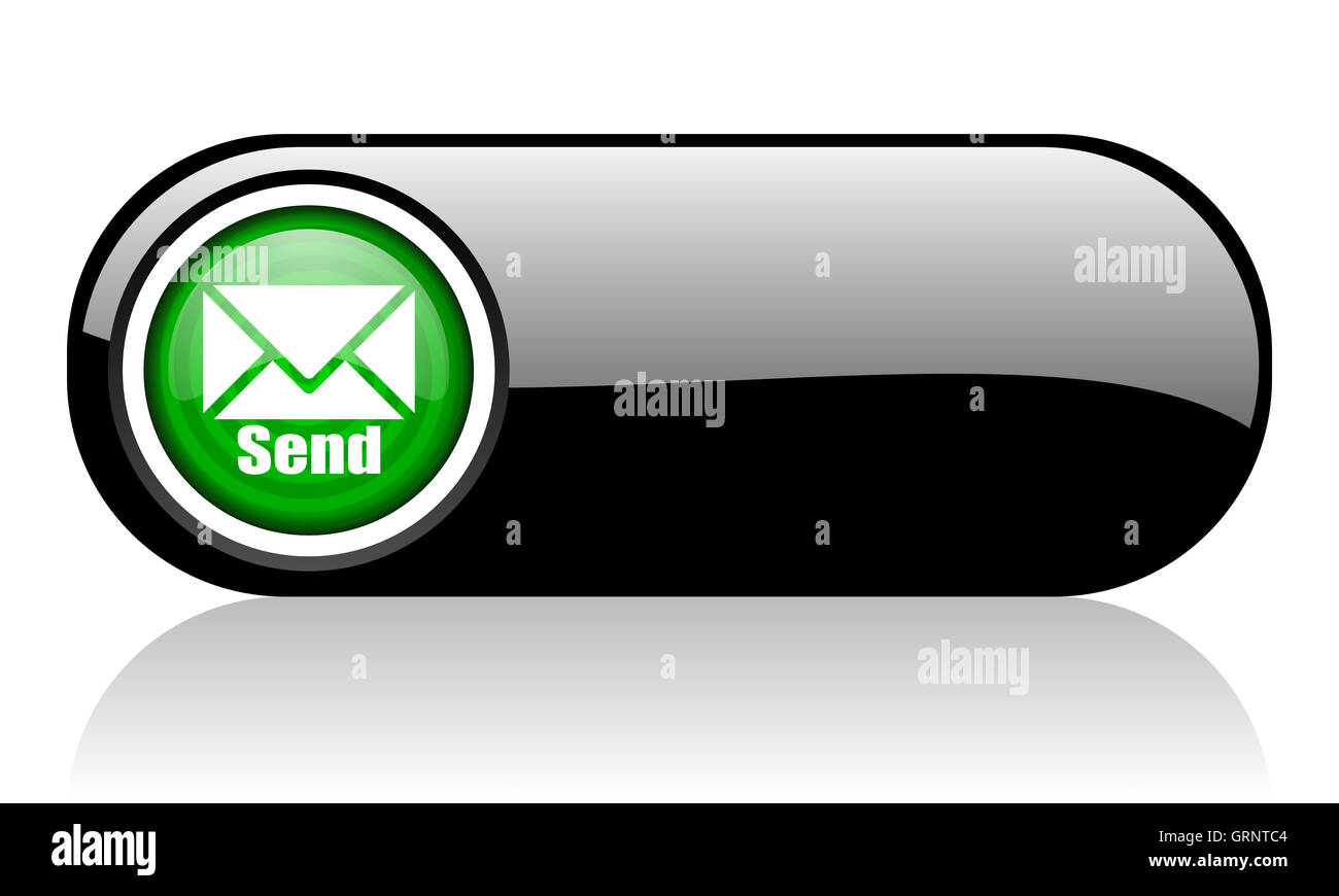 send black and green web icon on white background Stock Photo - Alamy