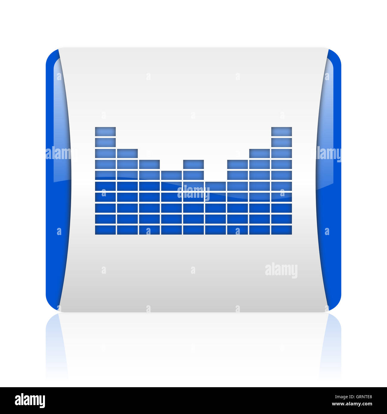 sound blue square web glossy icon Stock Photo - Alamy