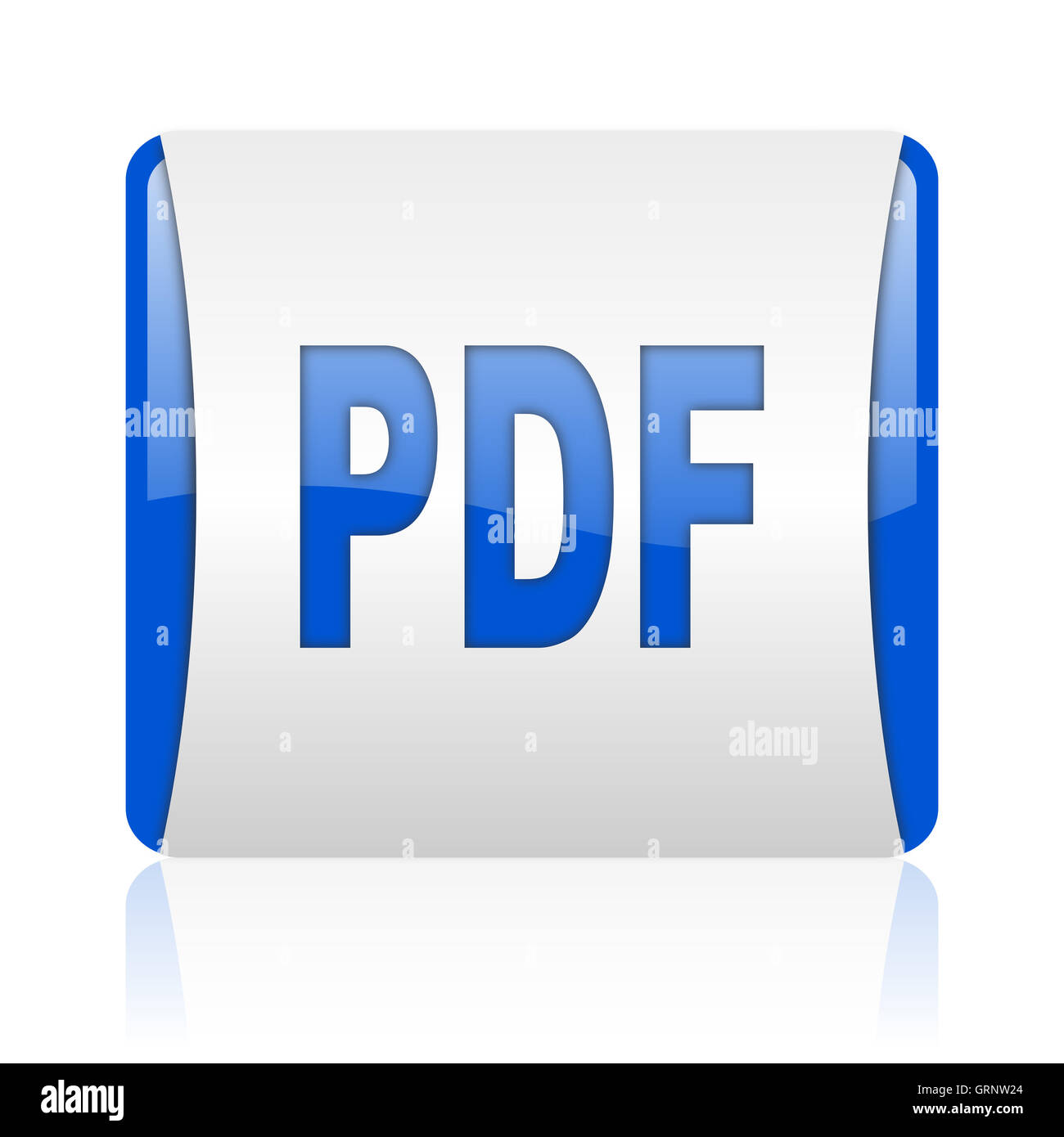 pdf blue square web glossy icon Stock Photo Alamy
