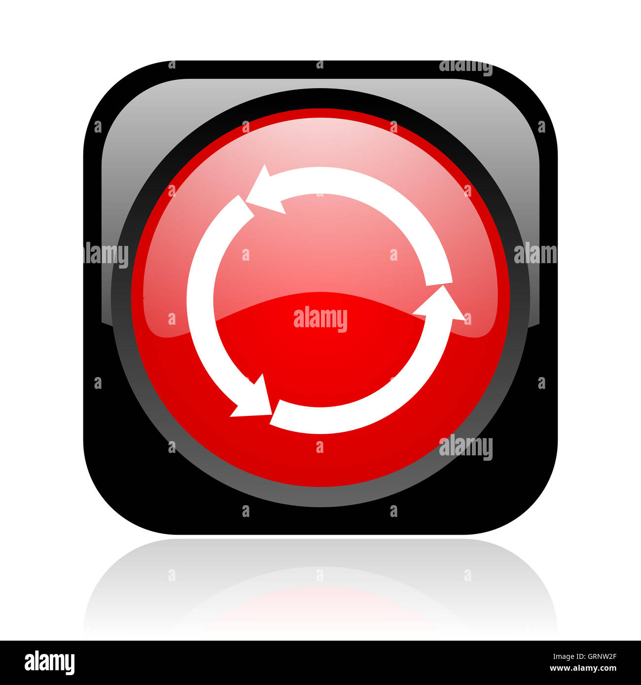 refresh black and red square web glossy icon Stock Photo - Alamy