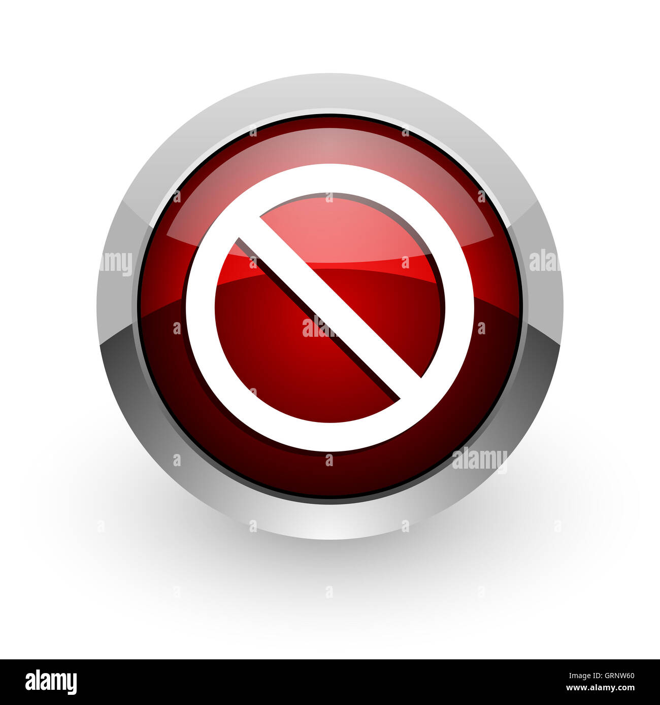 access denied red circle web glossy icon Stock Photo