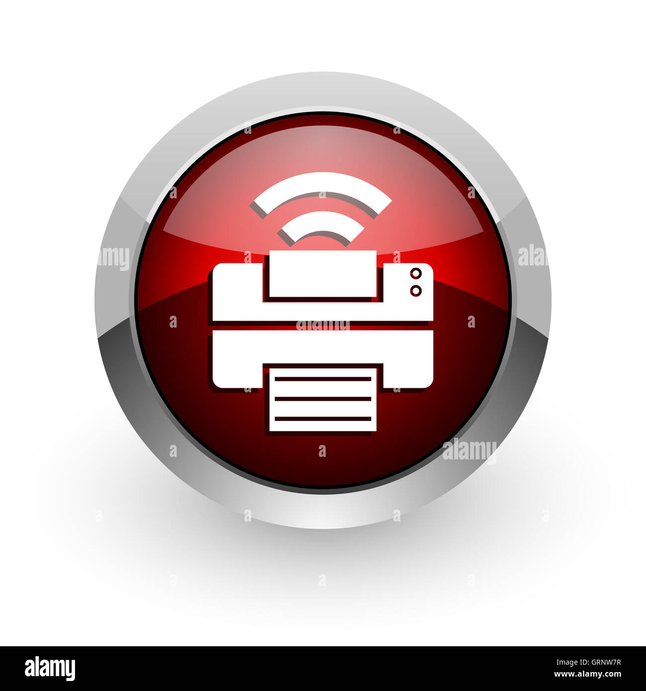 Printing icon red circle hi-res stock photography and images - Alamy