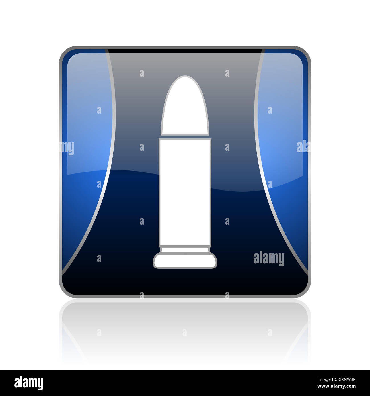 ammunition blue square web glossy icon Stock Photo - Alamy