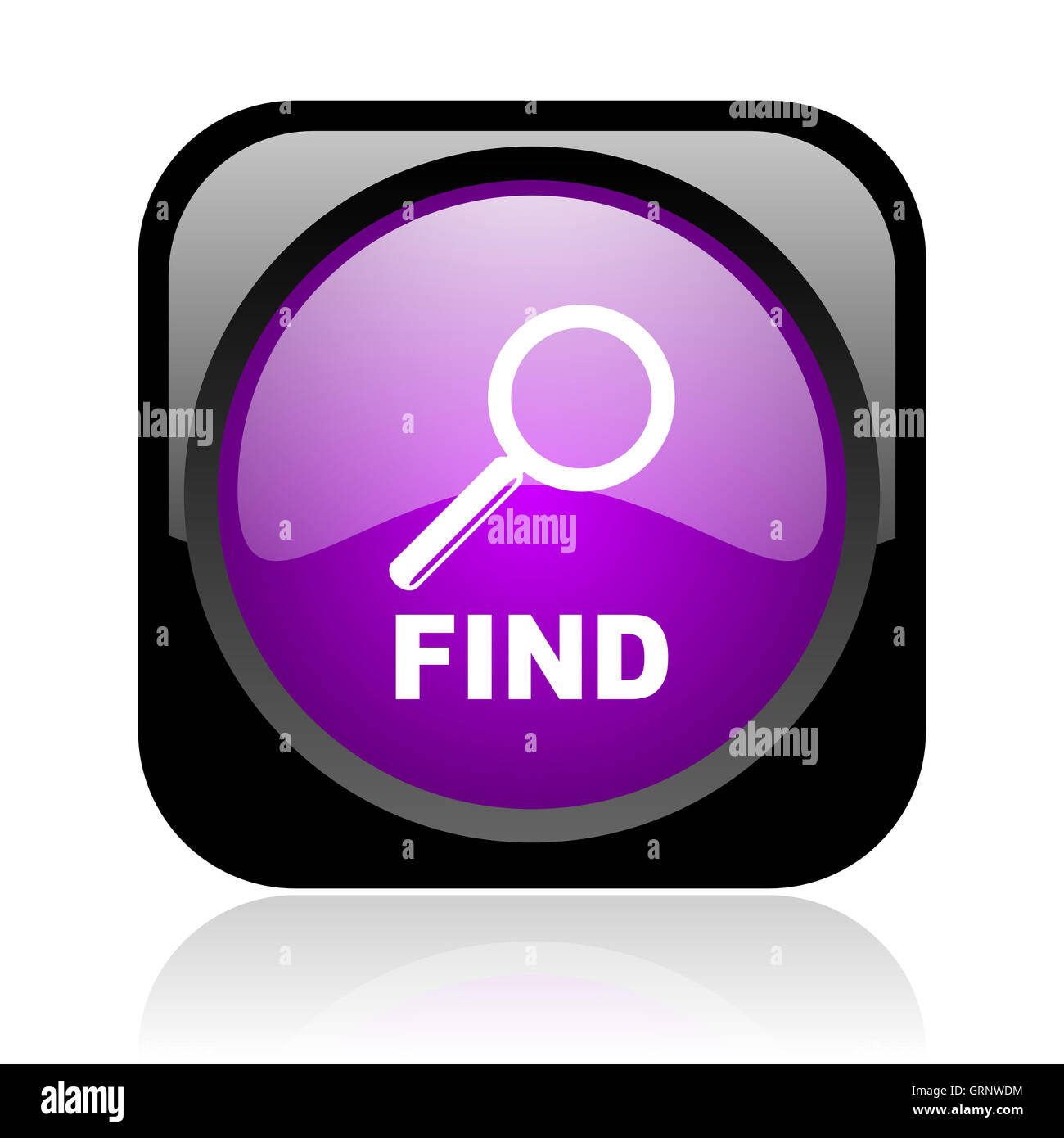 find black and violet square web glossy icon Stock Photo - Alamy