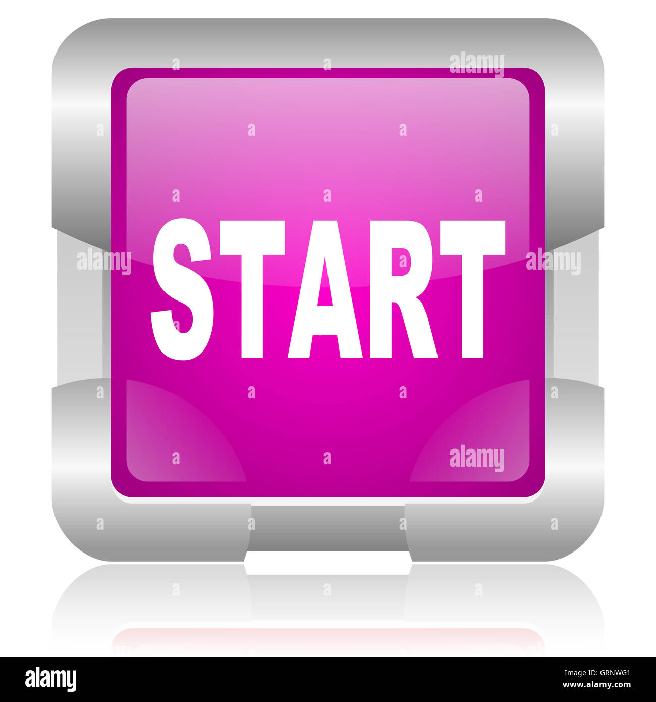 start pink square web glossy icon Stock Photo - Alamy