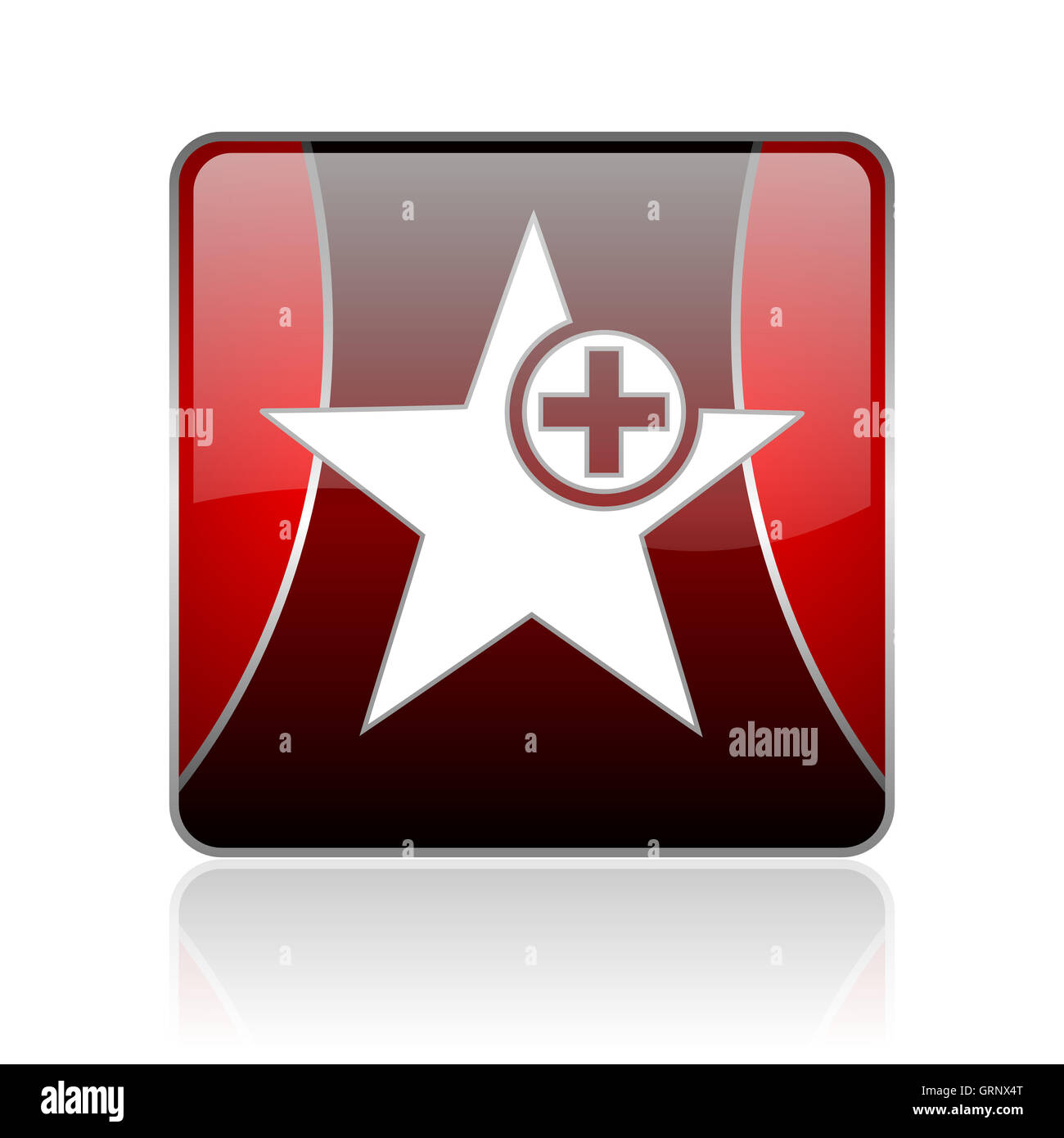 star red square web glossy icon Stock Photo - Alamy