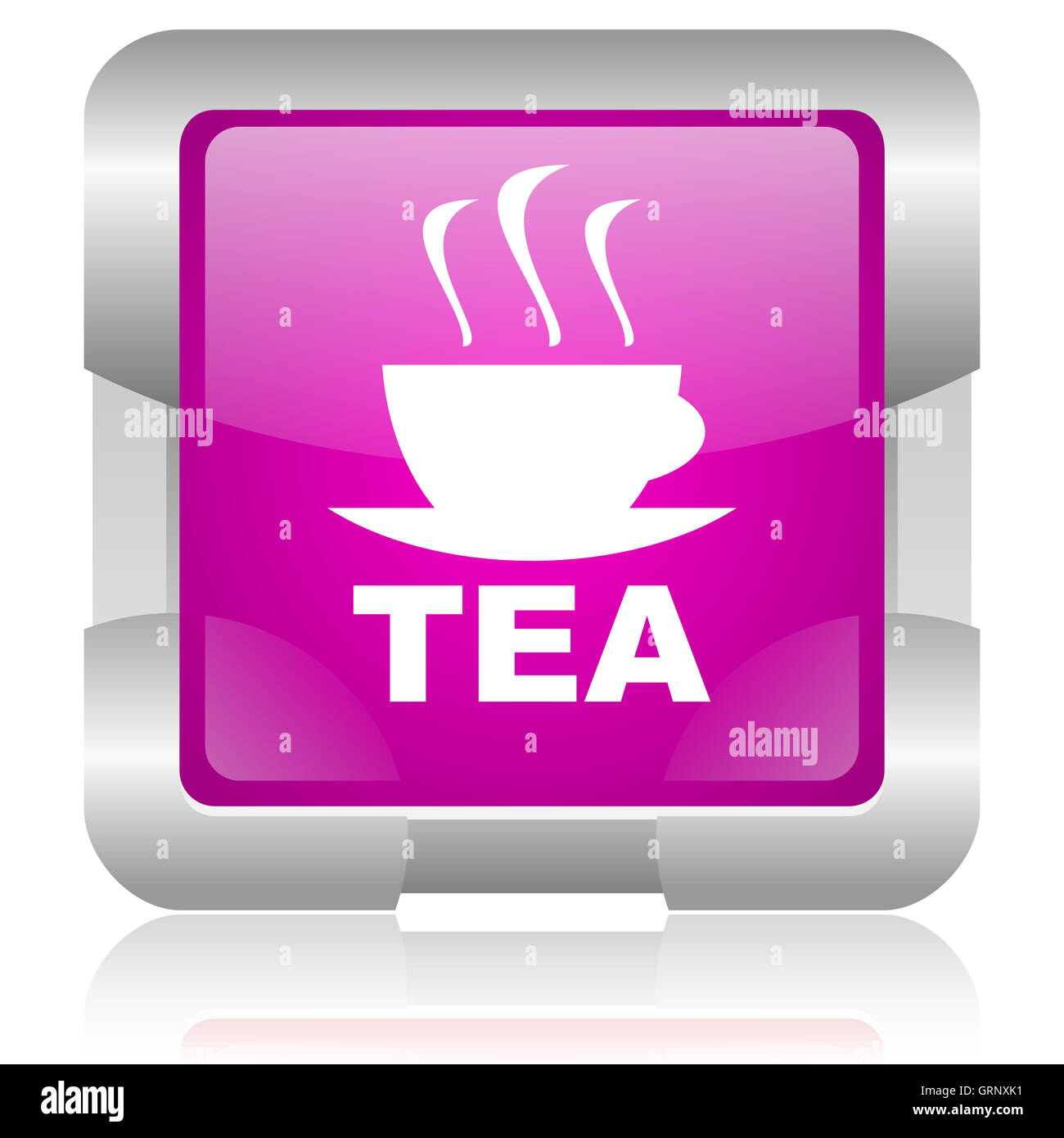 tea pink square web glossy icon Stock Photo - Alamy