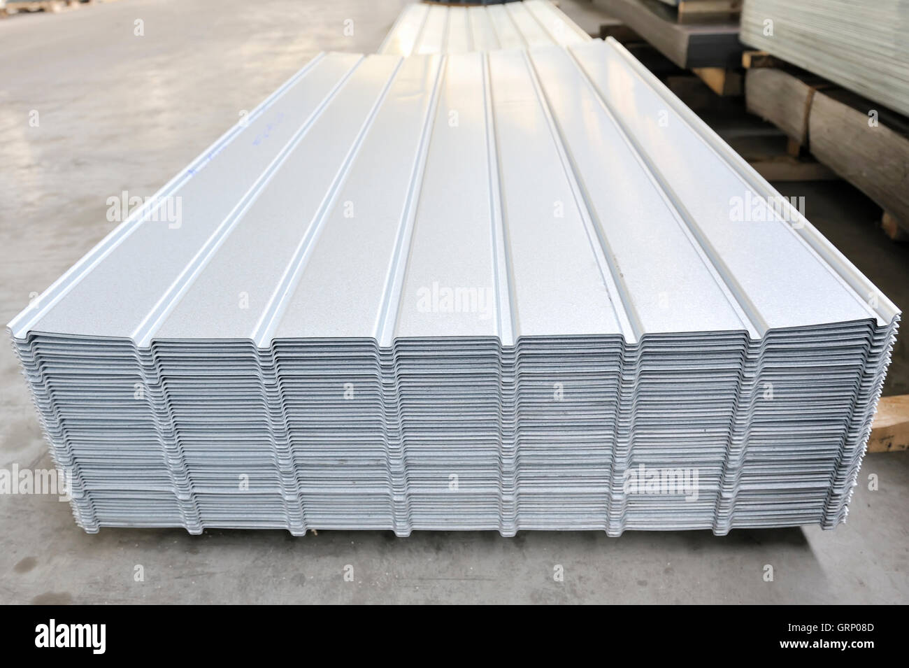 wave corrugated steel sheet Stock Photo Alamy