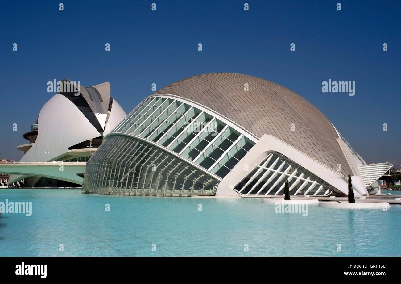 Buildings in the City of Arts and Sciences area of Valencia are seen, in Spain September 2, 2016. Copyright photograph John Voos Stock Photo
