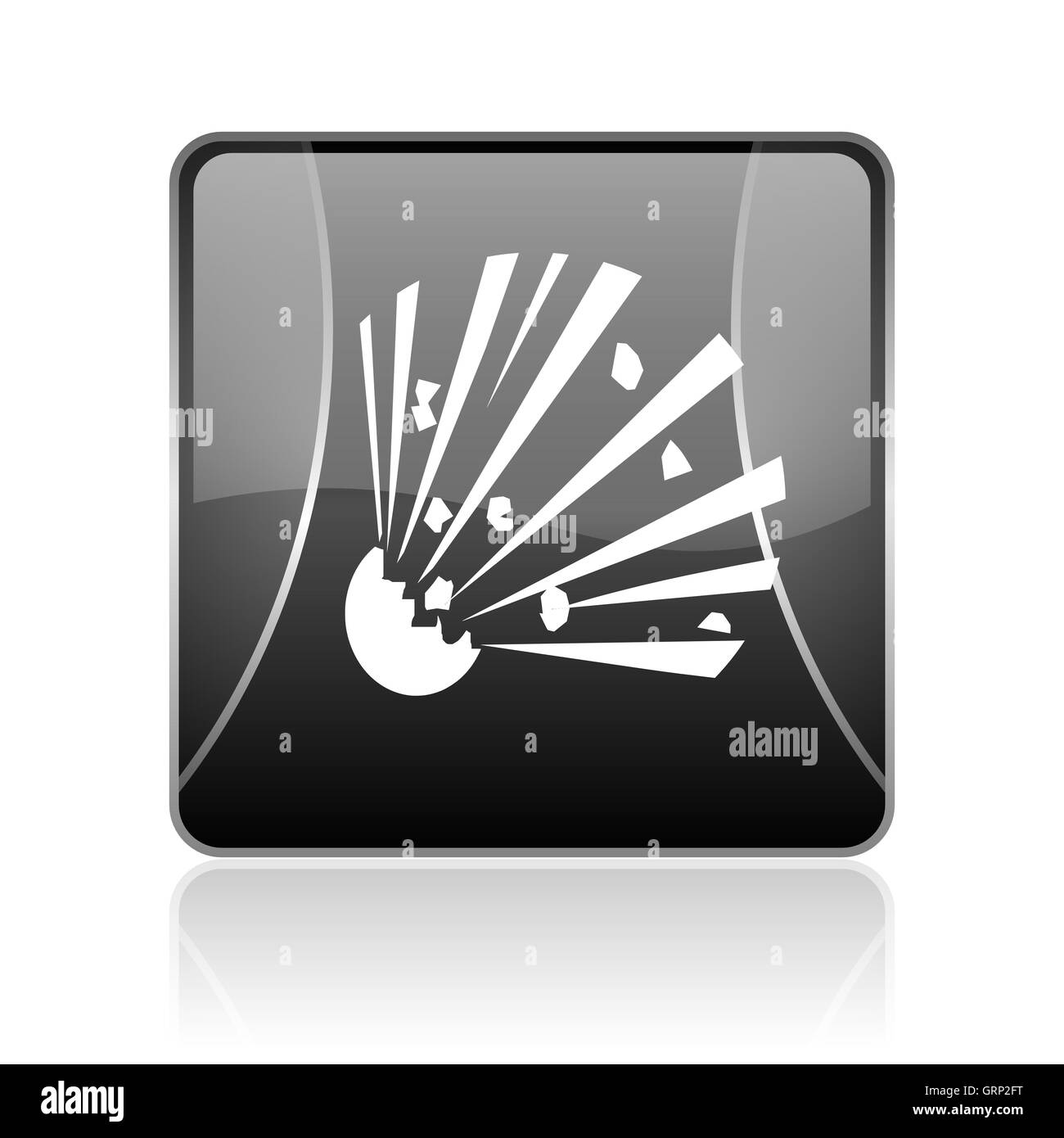 bomb black square web glossy icon Stock Photo - Alamy