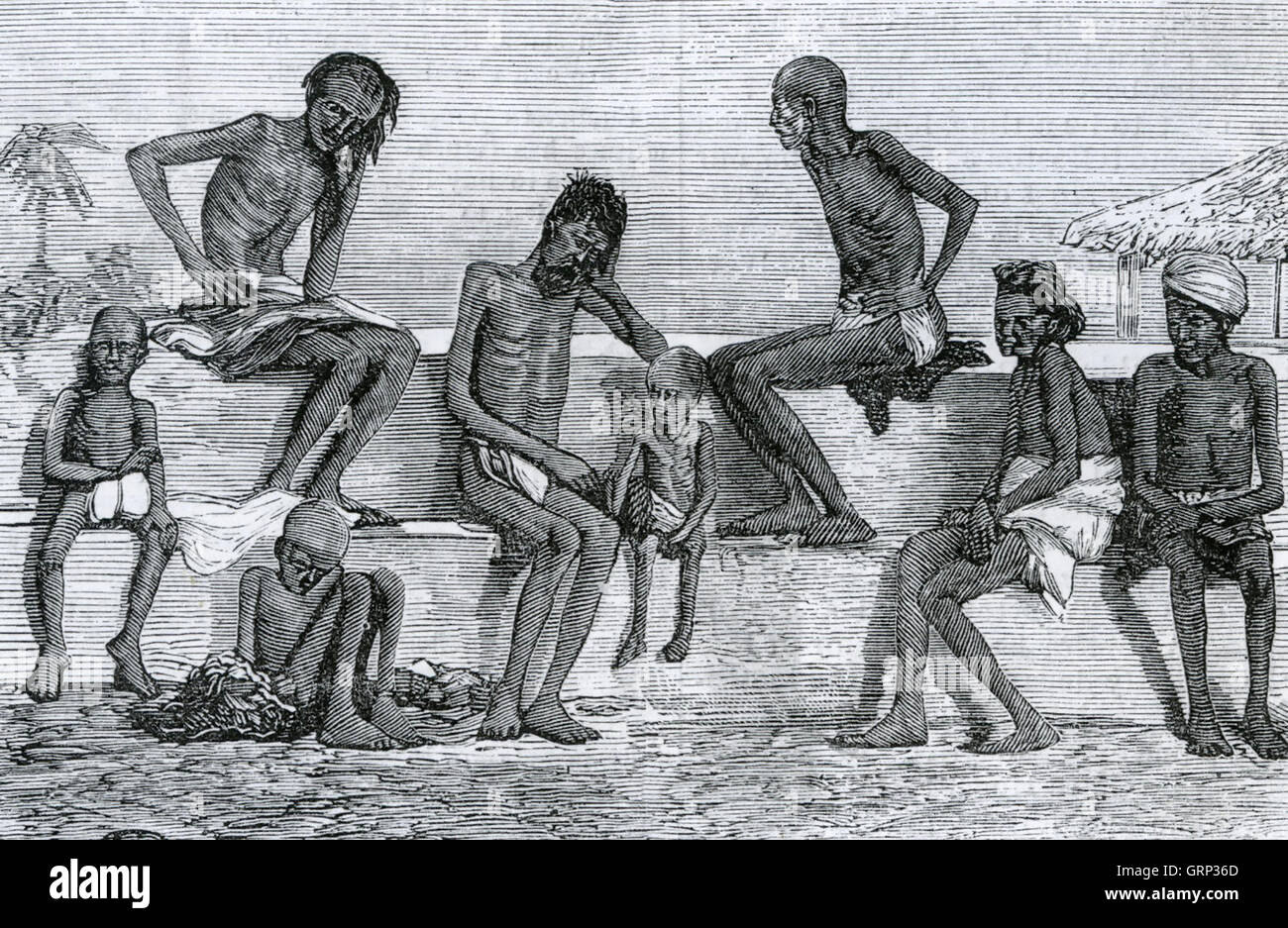 GREAT BENGAL FAMINE 1770 from a contemporary engravinhg Stock Photo