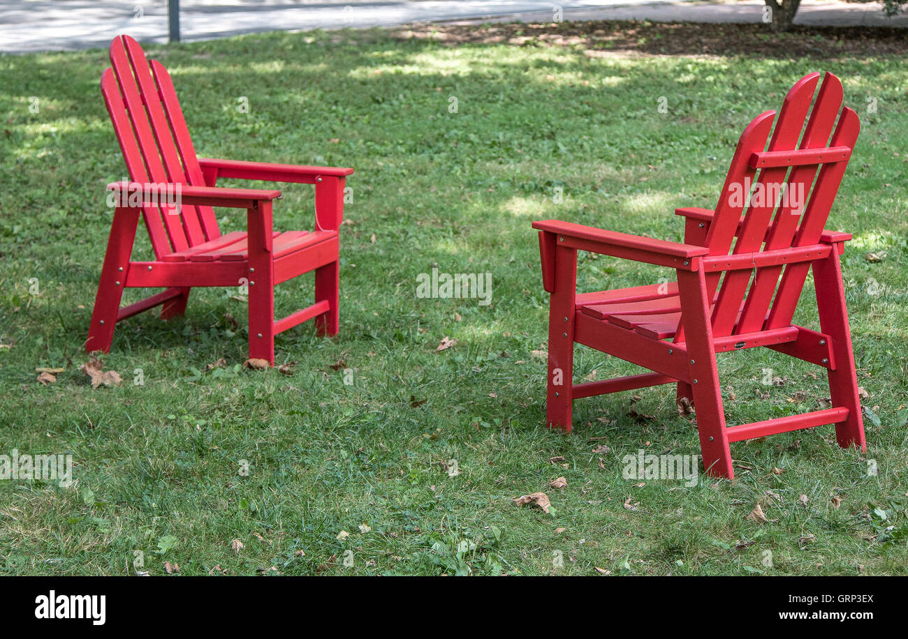 Red wooden outdoor chairs hires stock photography and images Alamy