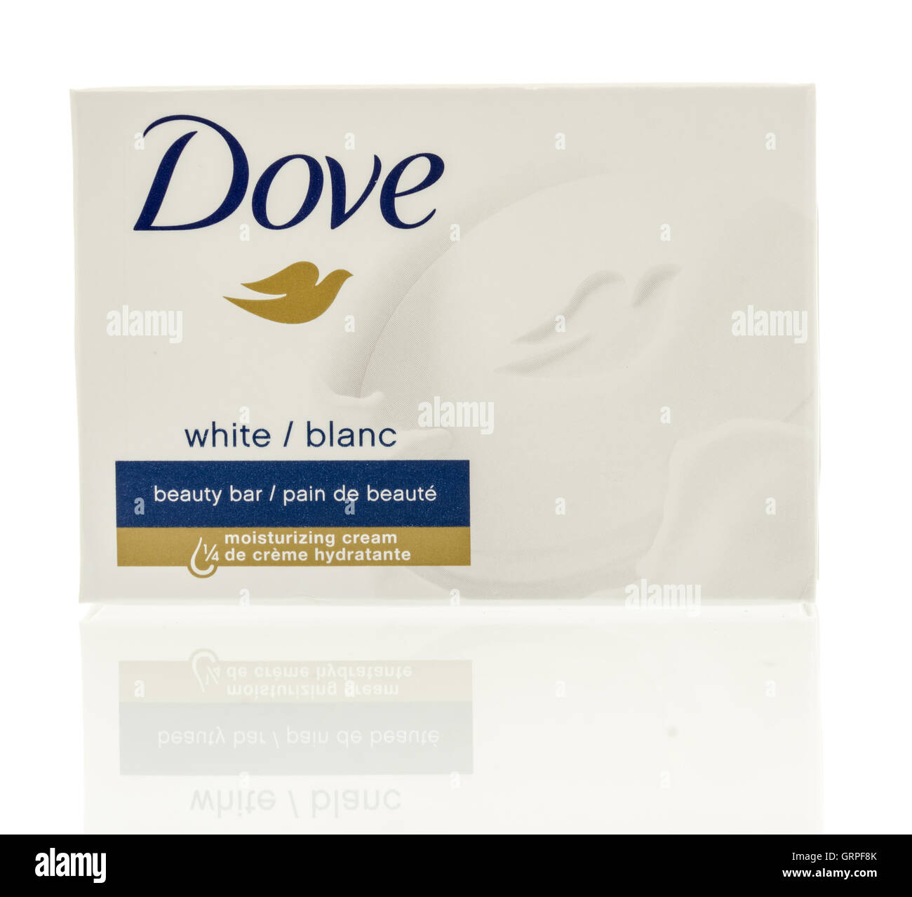 Winneconne, WI - 7 September 2016:  Box of Dove soap beauty bar on an isolated background. Stock Photo