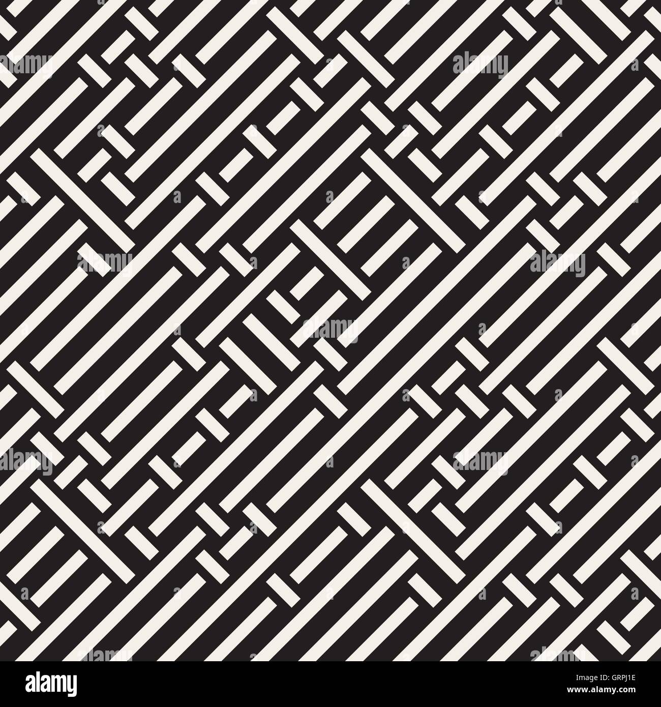 Vector Seamless Black And White Irregular Diagonal Lines Pattern Stock ...