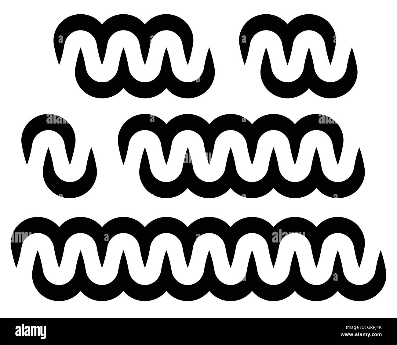 Wavy, billowy chain / rope like design elements Stock Vector Image