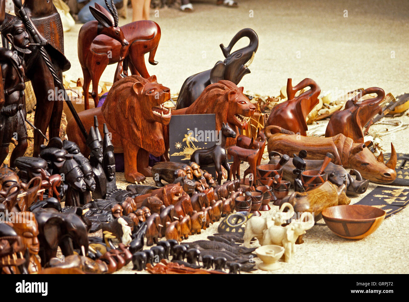 Wood carvings, Banjul, The Gambia, West Africa Stock Photo Alamy