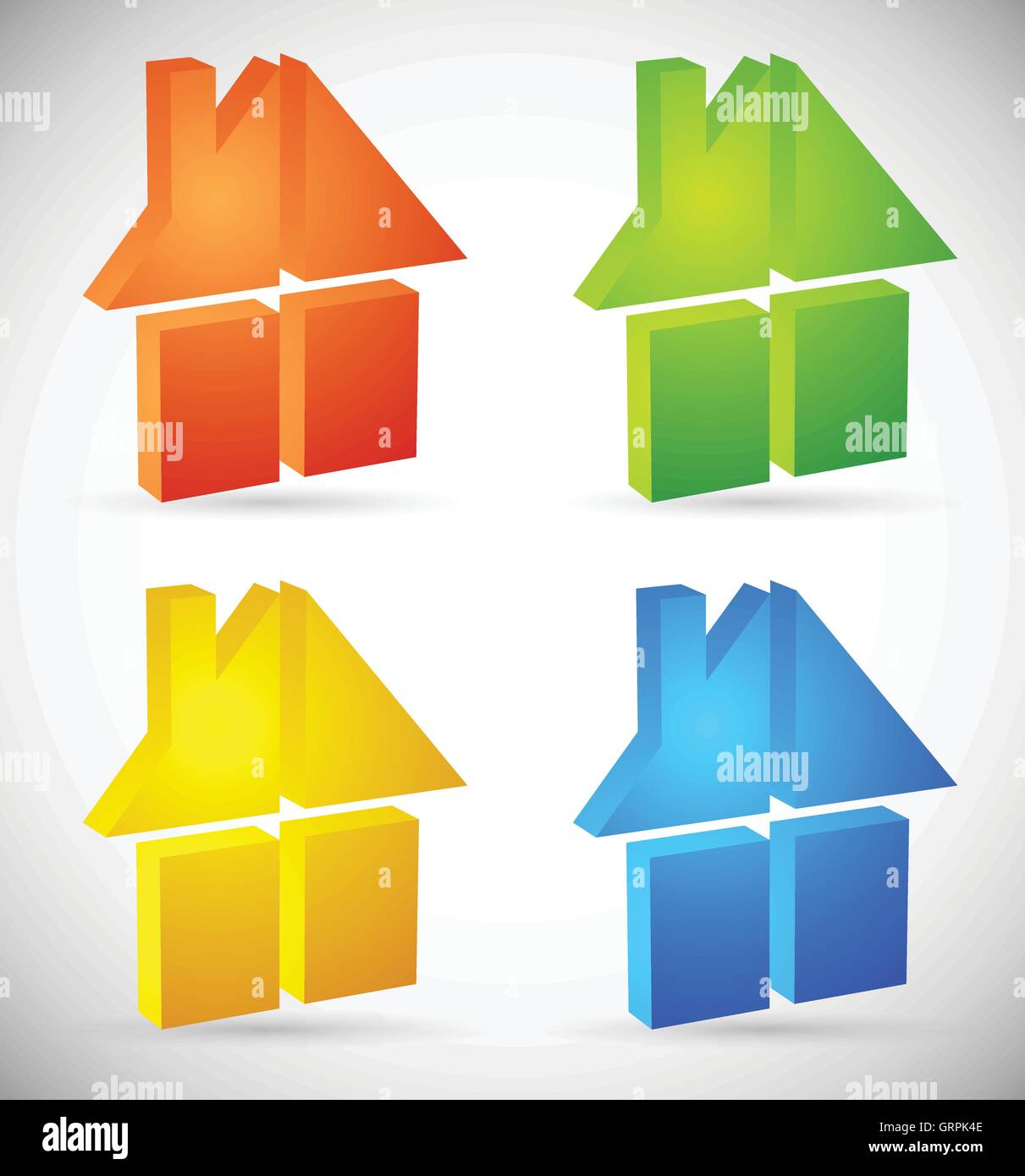 Colorful home, house icon(s), logo(s) to illustrate real estate ...