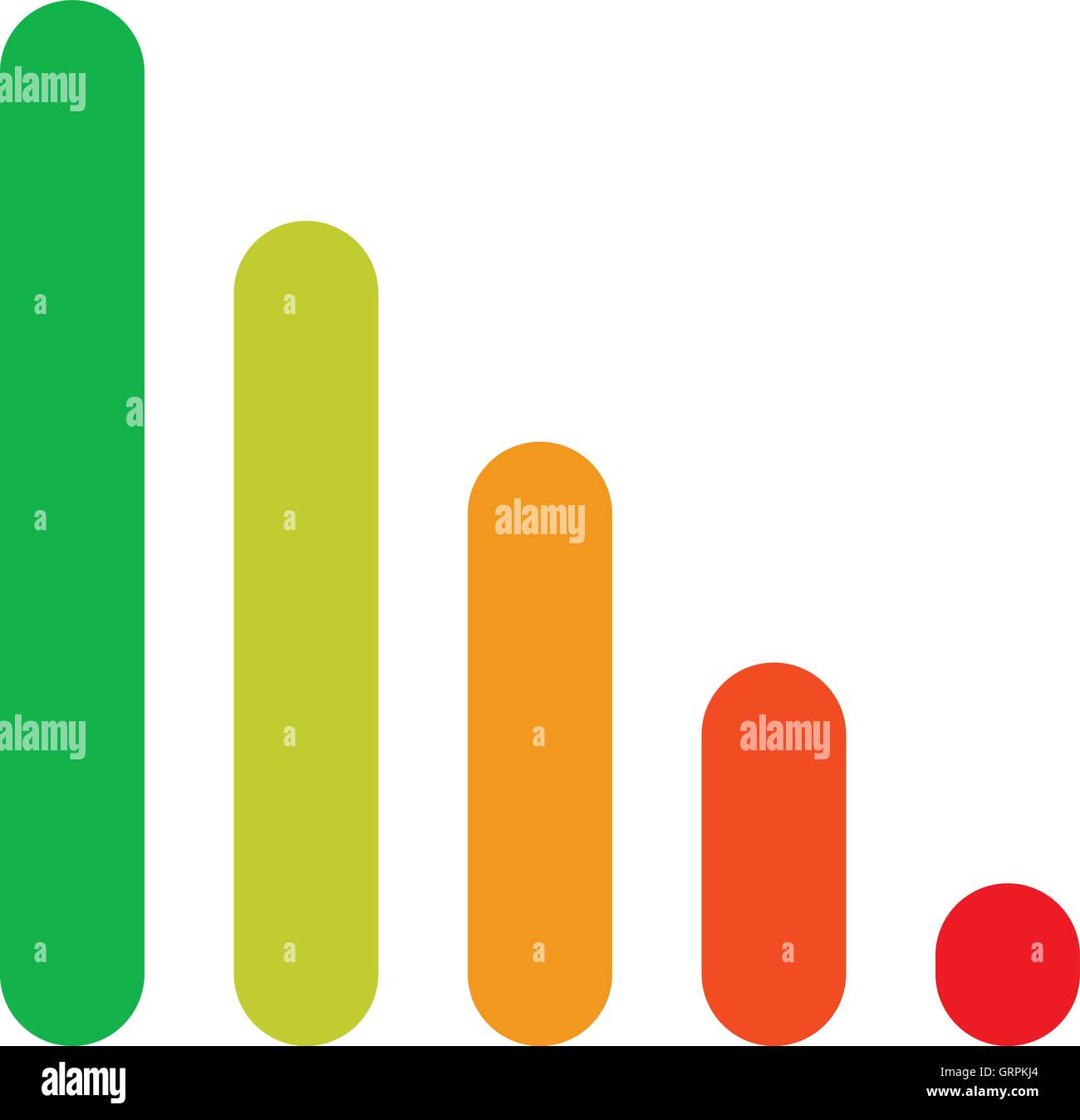 Bar chart / bar graph symbol. Rounded rectangle chart Stock Vector