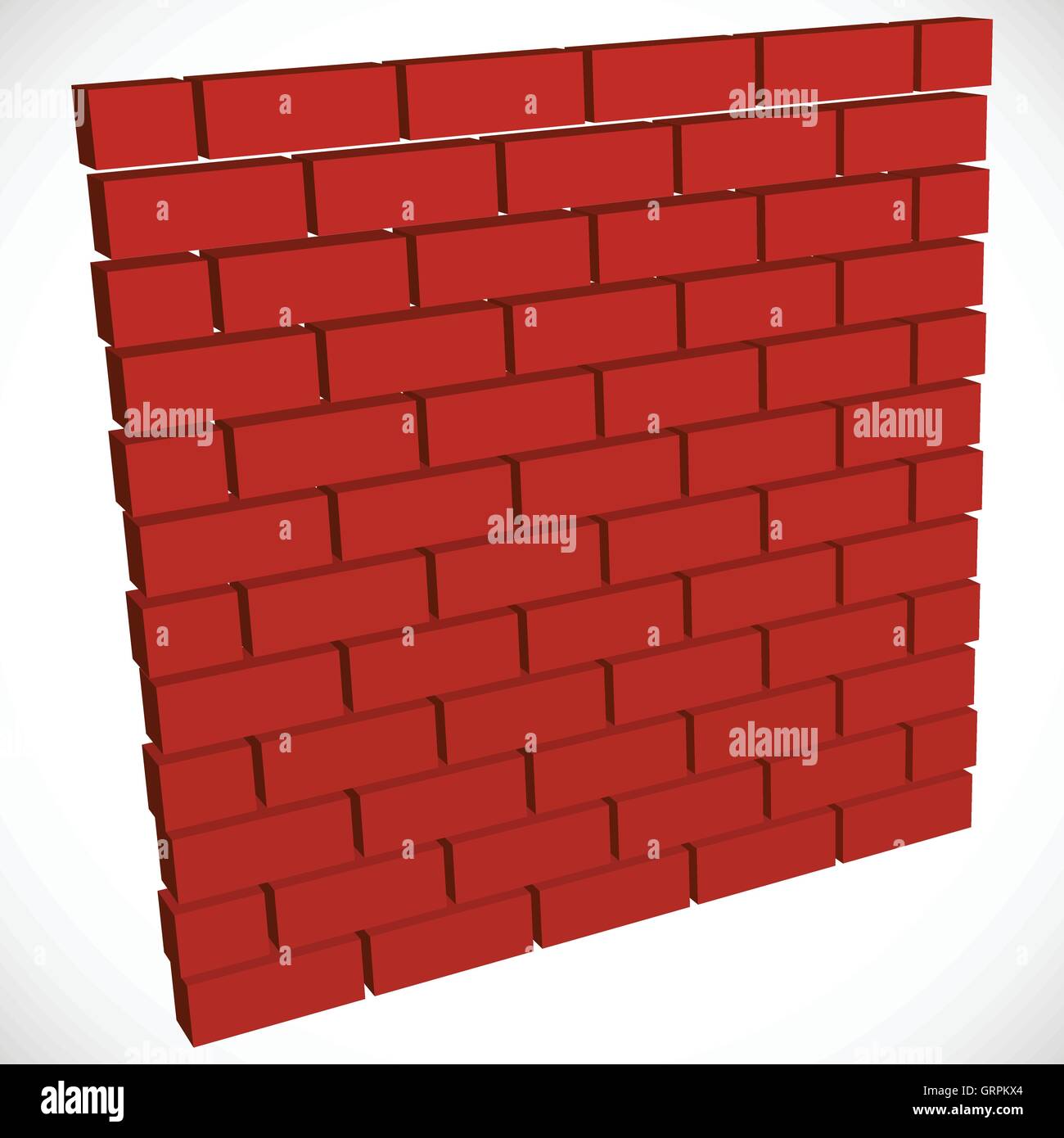 Wall in perspective. Brickwall for construction, building or obstacle