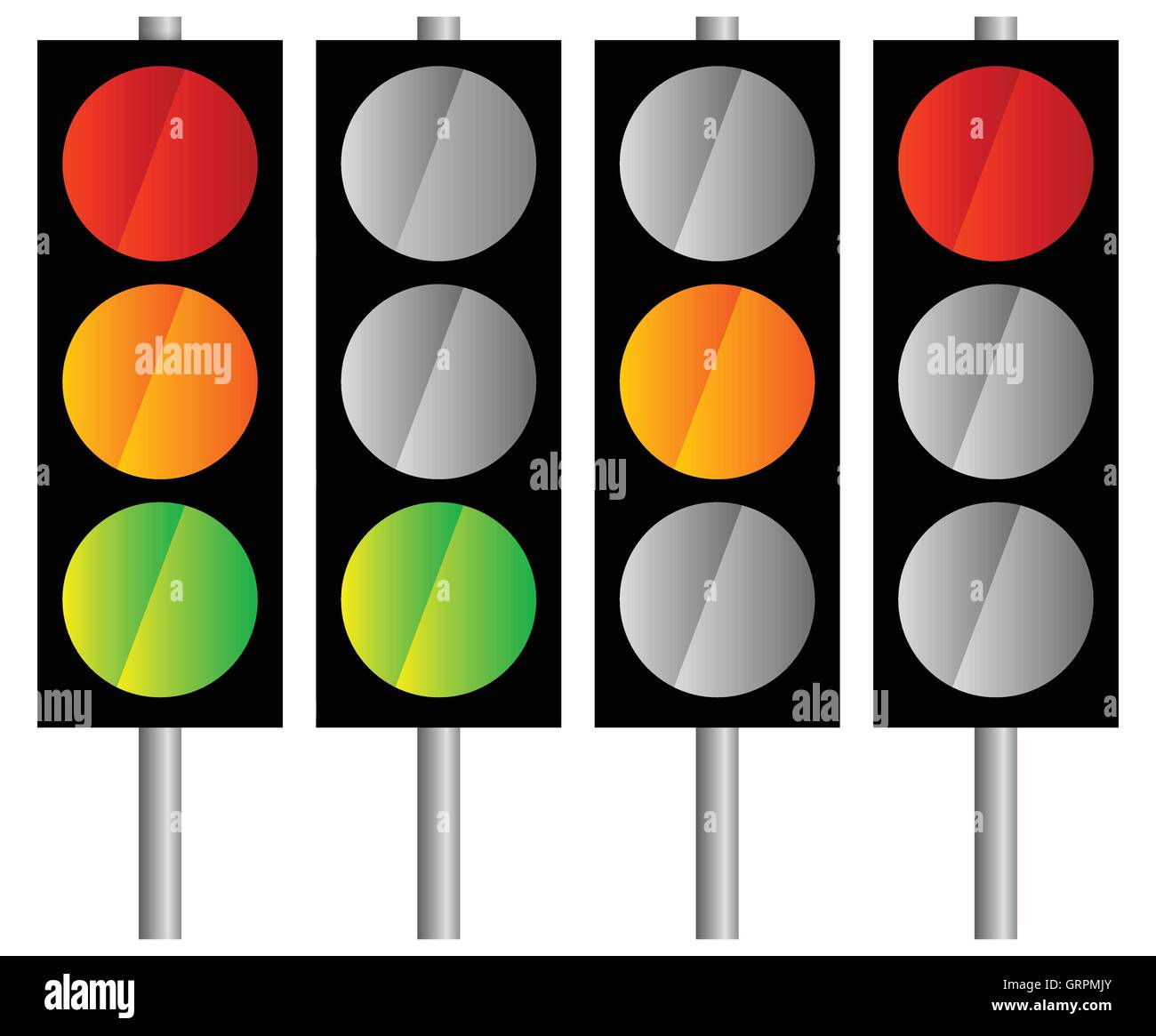 Simple traffic light / traffic lamp icon set Stock Vector Image & Art ...
