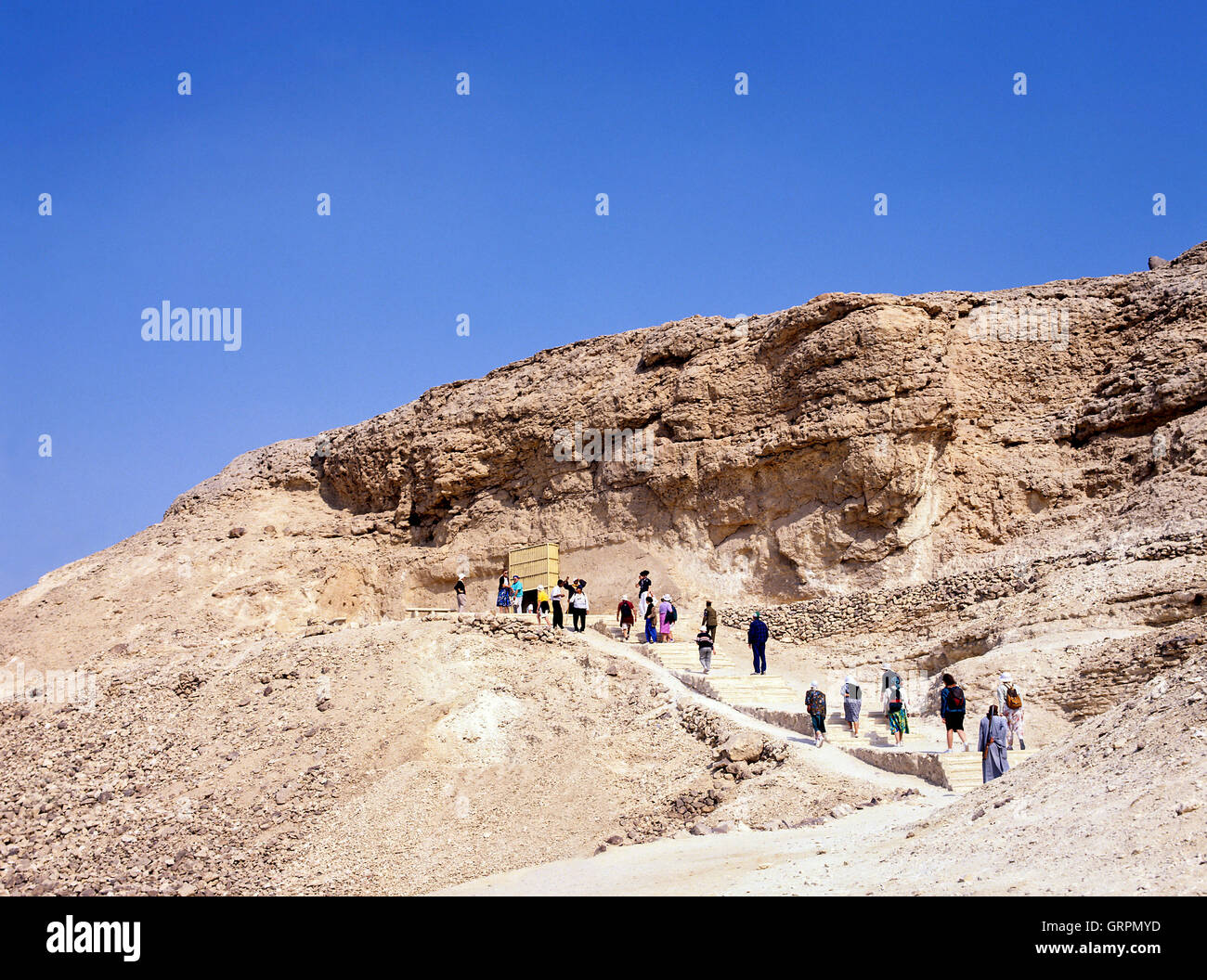 Climbing to the Rock Tombs, El Amarna, Upper Egypt Stock Photo Alamy