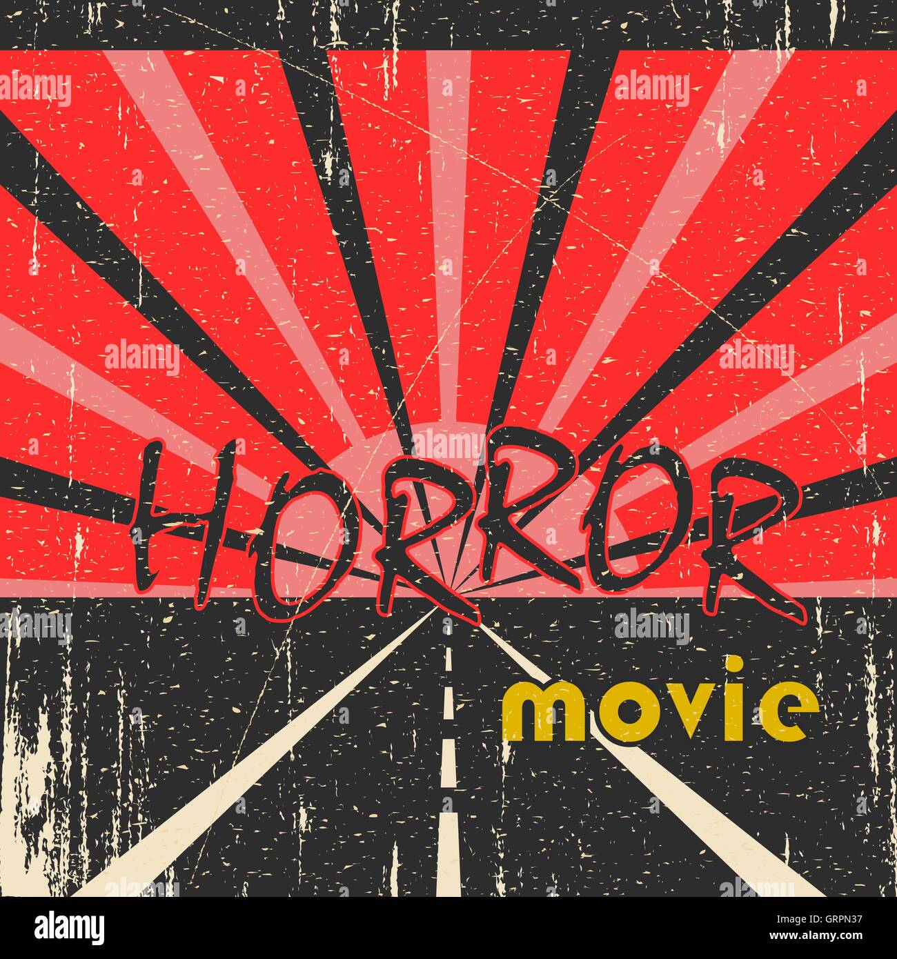 Horror movie vintage poster Stock Vector