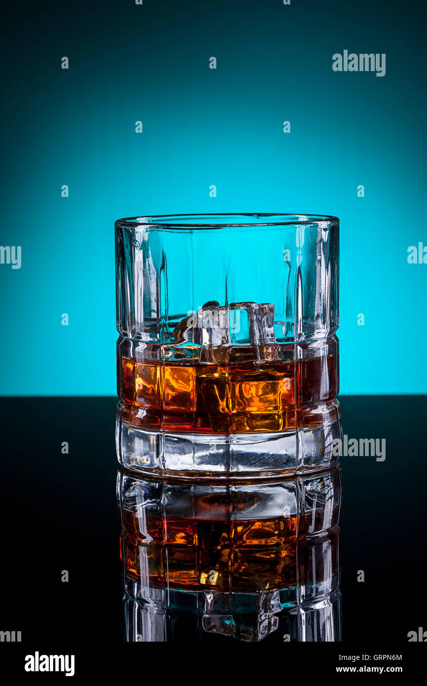 Close up of glass of spirits. Stock Photo