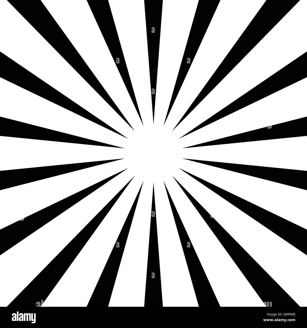 Circular, stripes lines geometric pattern. Monochrome illustration. Stock Vector