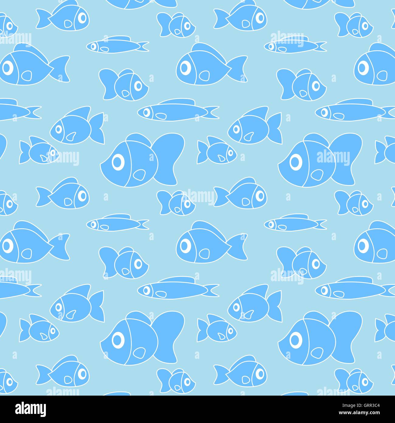 Pattern with fish in cartoon style. Vector Stock Vector Image & Art - Alamy