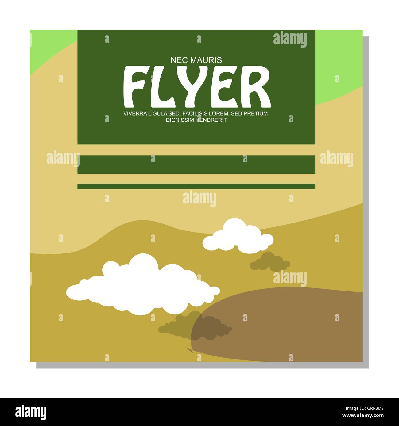 Flyers with the image of rocky terrain and forests. It can be used as an invitation to the camp. Vector Stock Vector