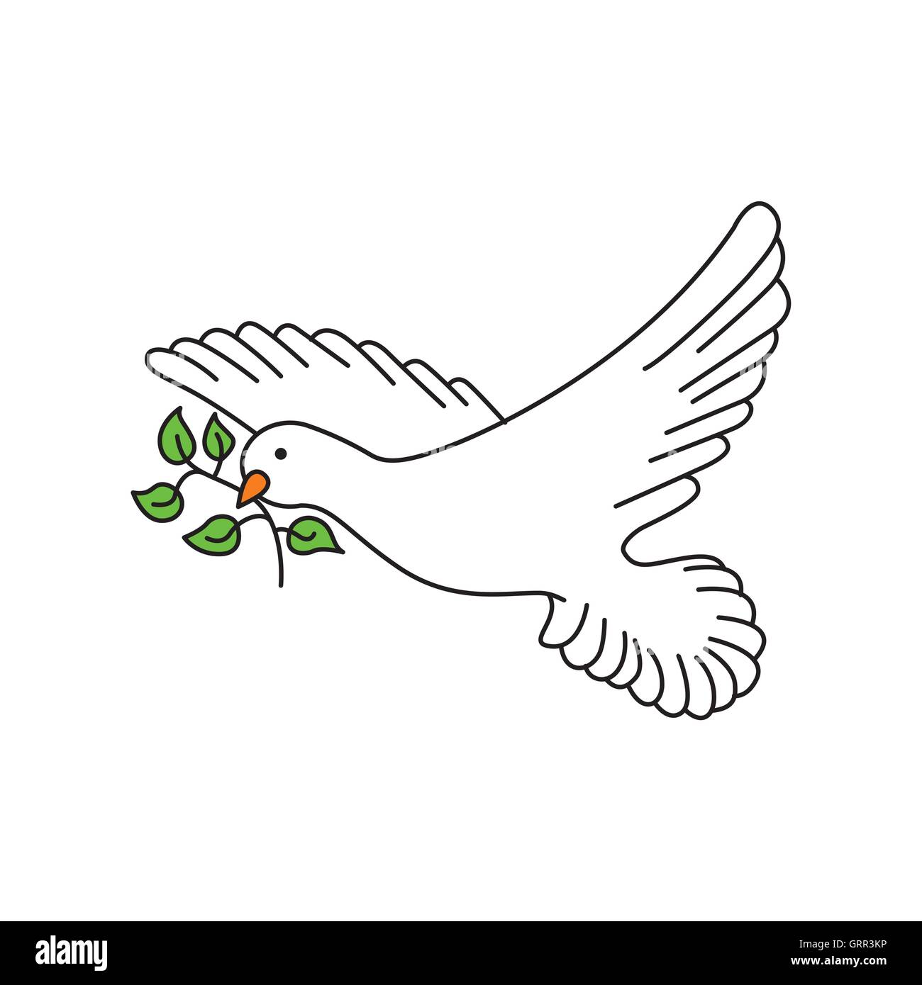 Peace Dove With Olive Branch Stock Vector Image And Art Alamy