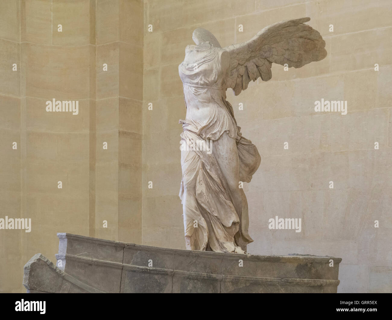 The Winged Victory of Samothrace at The Louvre Museum, Paris, France Stock Photo
