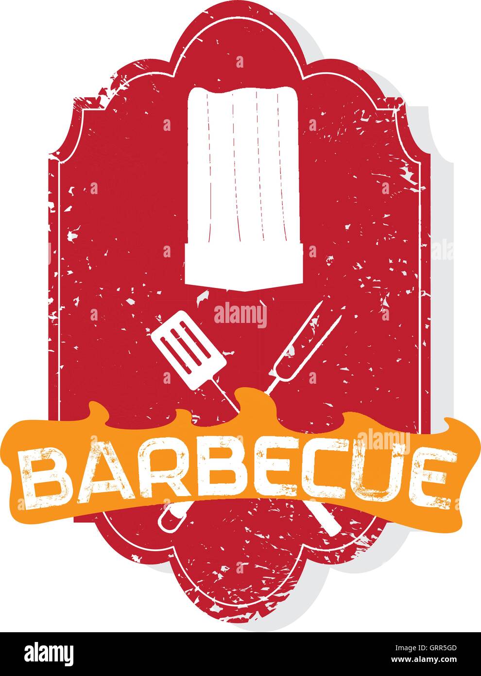 Isolated barbecue label with silverwares, Vector illustration Stock ...