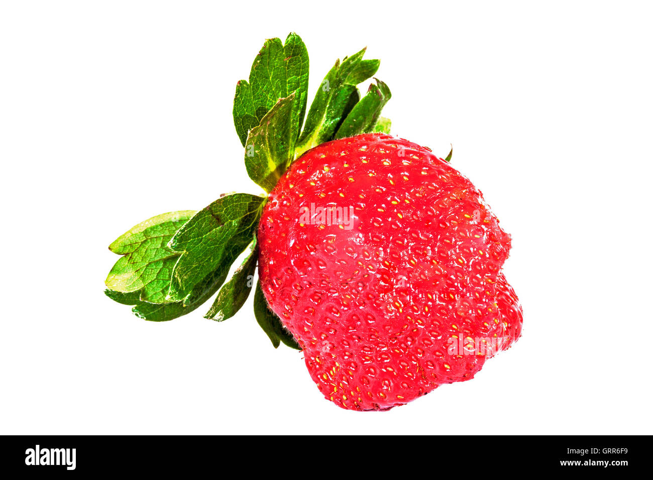 Single red ripe strawberry hi-res stock photography and images - Alamy
