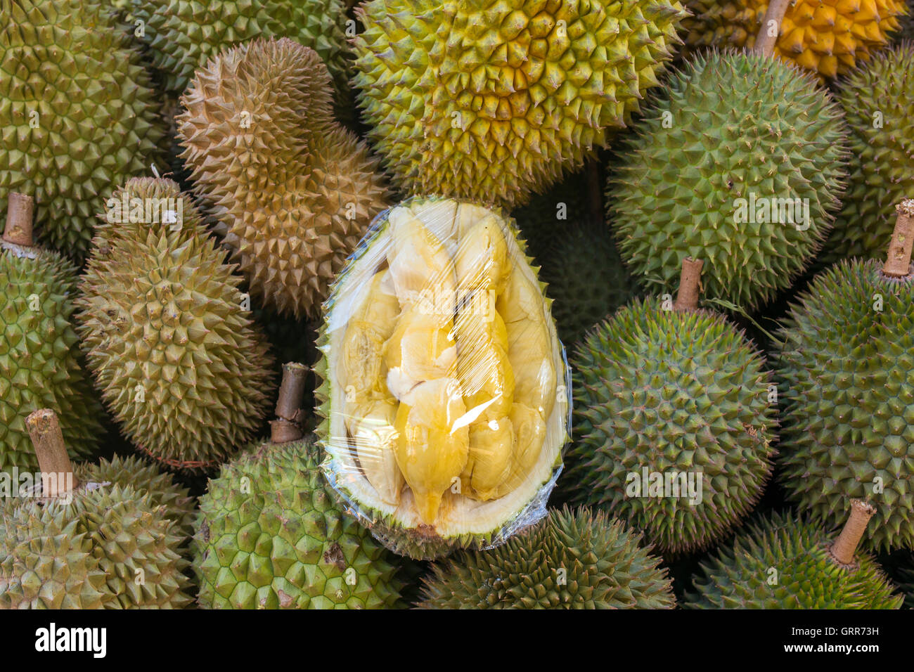 Durian fruits on the market Stock Photo Alamy