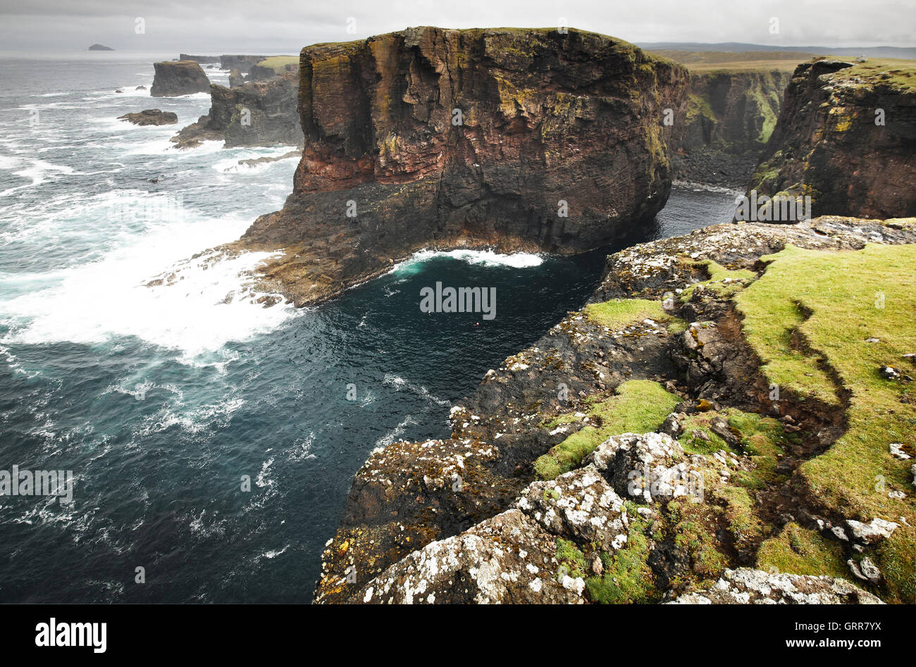 Scottish coastline landscape in Shetland islands. Scotland. UK. Horizontal Stock Photo
