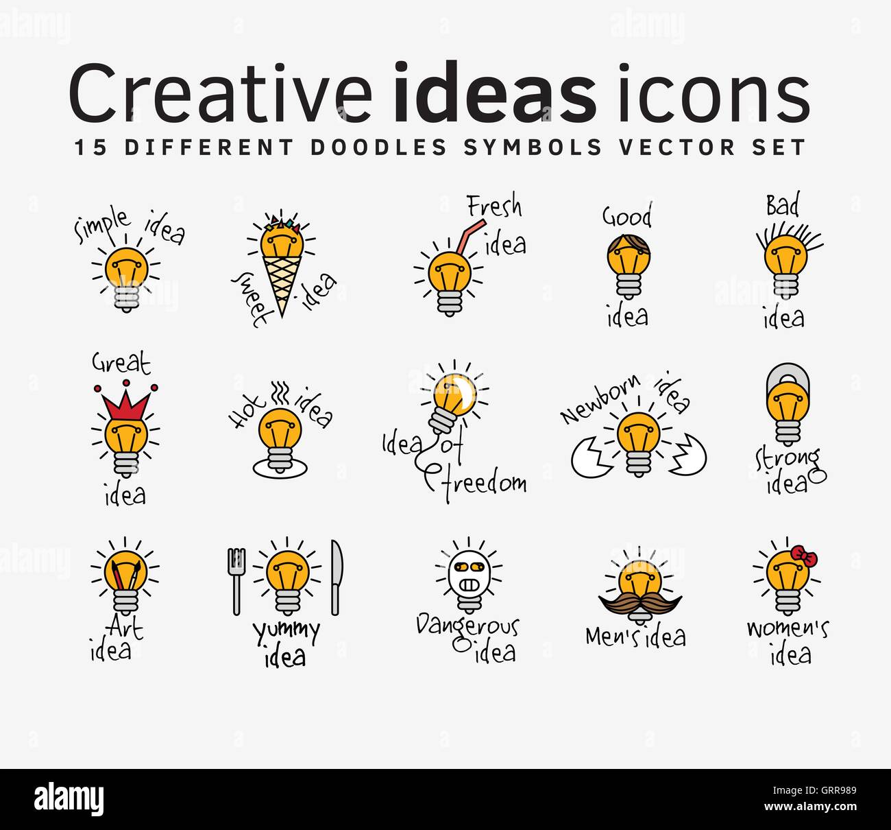 Creative ideas color flat icons symbols set Stock Vector Image & Art ...
