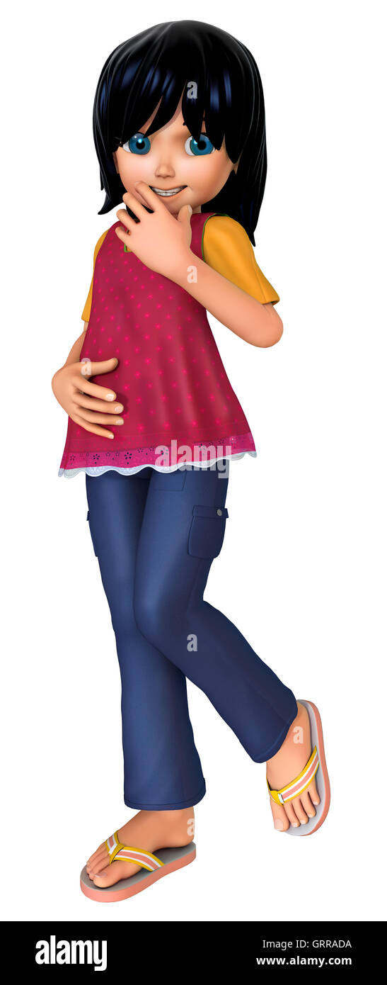 Cartoon shy girl hi-res stock photography and images - Alamy