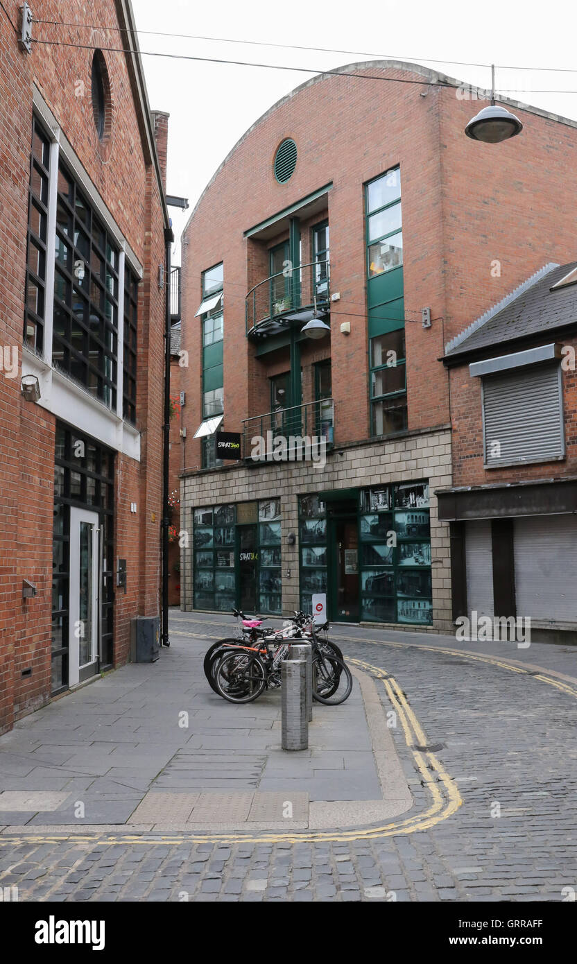 Commercial premises in Hill Street, Cathedral Quarter, Belfast Stock