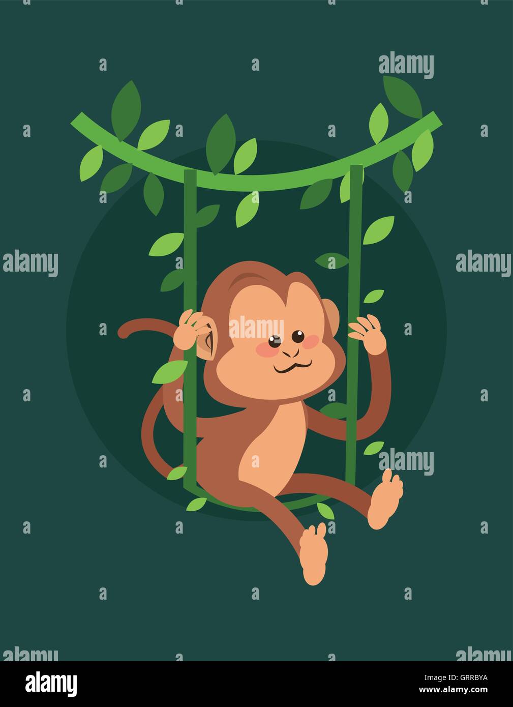 jungle monkey cartoon Stock Vector Image & Art - Alamy
