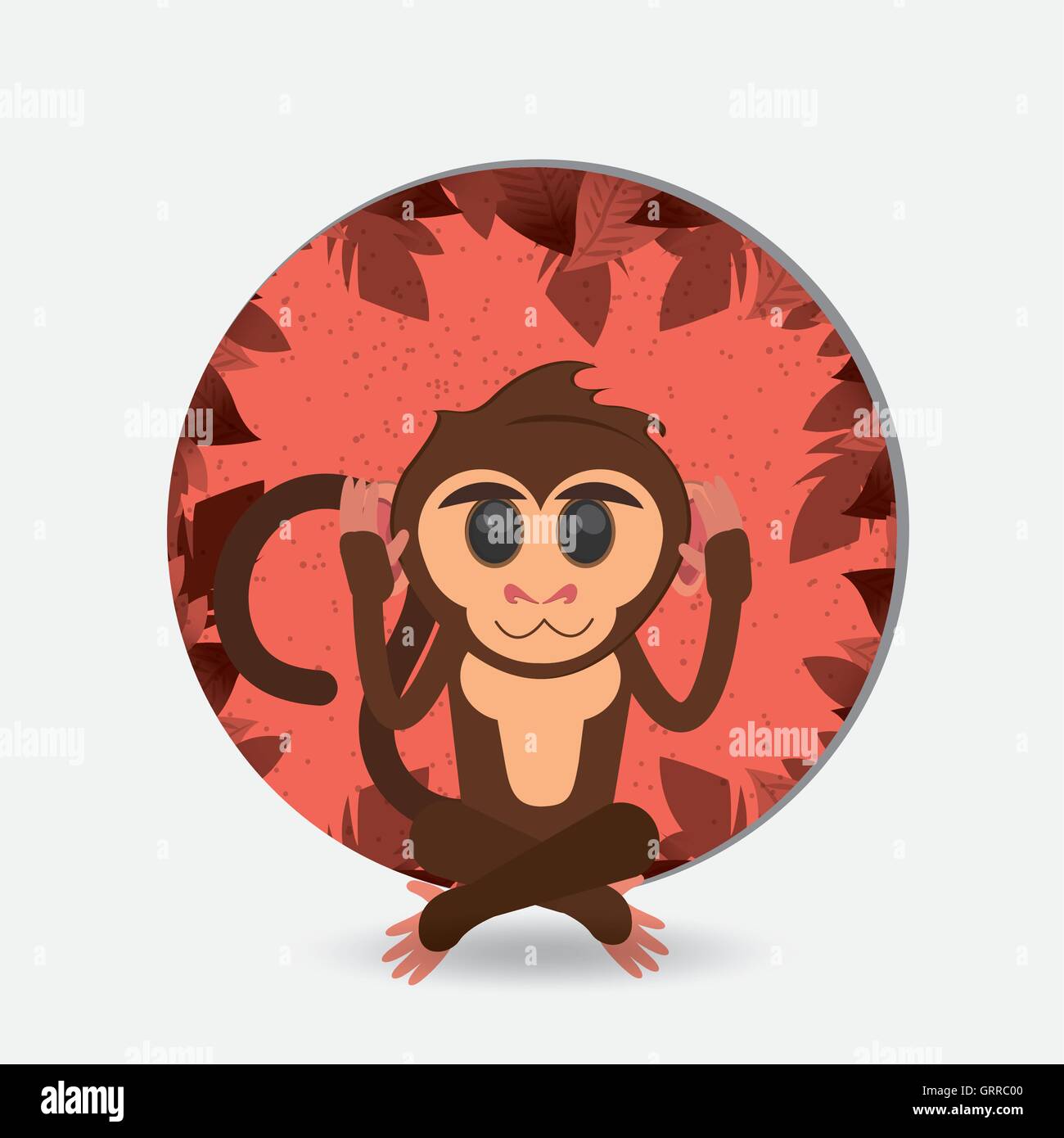 jungle monkey cartoon emblem Stock Vector
